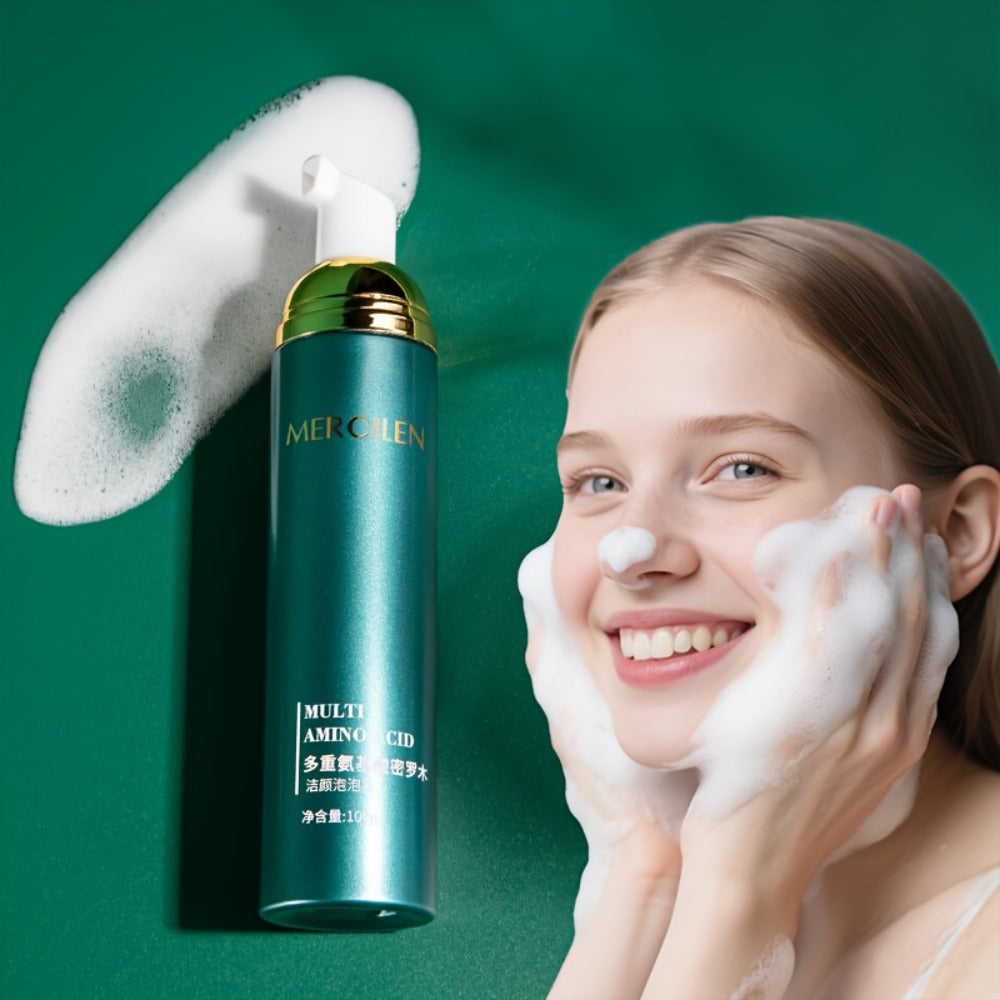 Amino Acid Bubble Facial Cleanser with Rose Water 100g, Deep Cleansing Gentle Mousse Face Wash