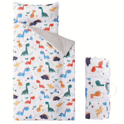 Kids Nap Mat Roll-Up Sleeping Mat for Daycare & Travel - 100% Polyester, Fun Prints for Entryways, Bedrooms and Living Spaces