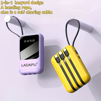 Power Bank 10000mAh Mini with Built-In Cable Set, 5W/15W/22.5W Variants, LED Light and Digital Display