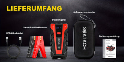 12V Jump Starter with Scatach-011 Base Model or Q27B Start-and-Inflation Package, Digital Display and Clamps
