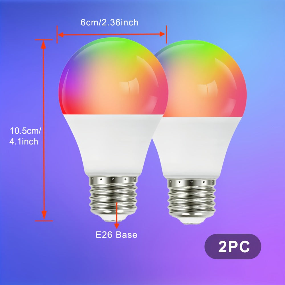 A19 E26 Wi-Fi and Bluetooth Smart Light Bulbs with RGB and White Modes in Two-, Four- or Six-Bulb Packs