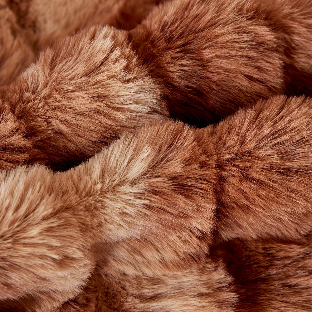 Plush Faux-Fur Style Recliner Chair Drape, 55 x 190 cm, in Coffee, Gray or White for One Seat