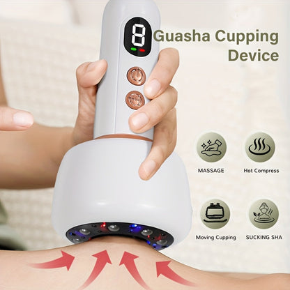 Vacuum Cupping Massager USB Rechargeable Scraping Massage Device Intelligent Suction Cup with 1200mAh Battery for Home or Salon Spa Use