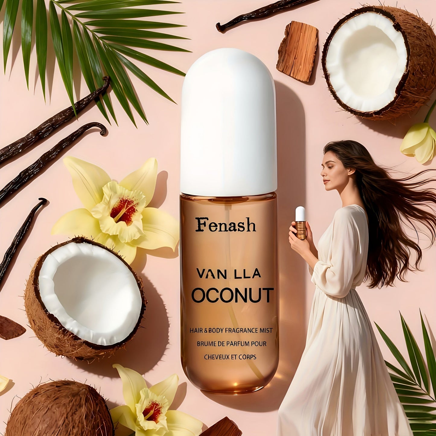Women's Perfume Vanilla Coconut Beach Fragrance Spray 1.7 oz for Summer Travel and Vacation