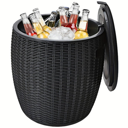 Insulated Ice Bucket with Drain Plug – Large Food-Grade Plastic Cooler for Parties, Camping, BBQ & Outdoor Events