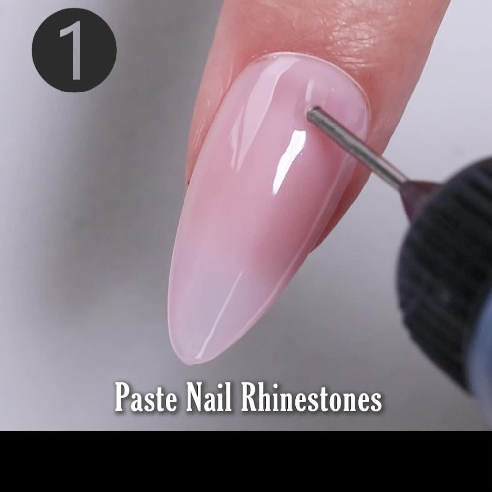 Nail Rhinestone Adhesive Gel 2pcs 0.34oz Clear Sticky Glue for 3D Nail Art Gems Charms Crystals Drill Jewelry