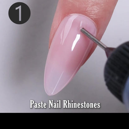 Nail Rhinestone Adhesive Gel 2pcs 0.34oz Clear Sticky Glue for 3D Nail Art Gems Charms Crystals Drill Jewelry