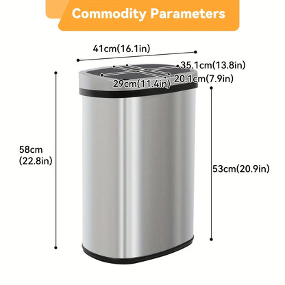 Motion Sensor Trash Can with 13-Gallon Label and Plastic or Steel Finish Options in Six Colors