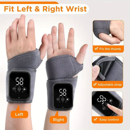 Heated Hand Massager Gloves, Rechargeable Vibrating Wrist & Hand Protector with 3-Speed Heat Control