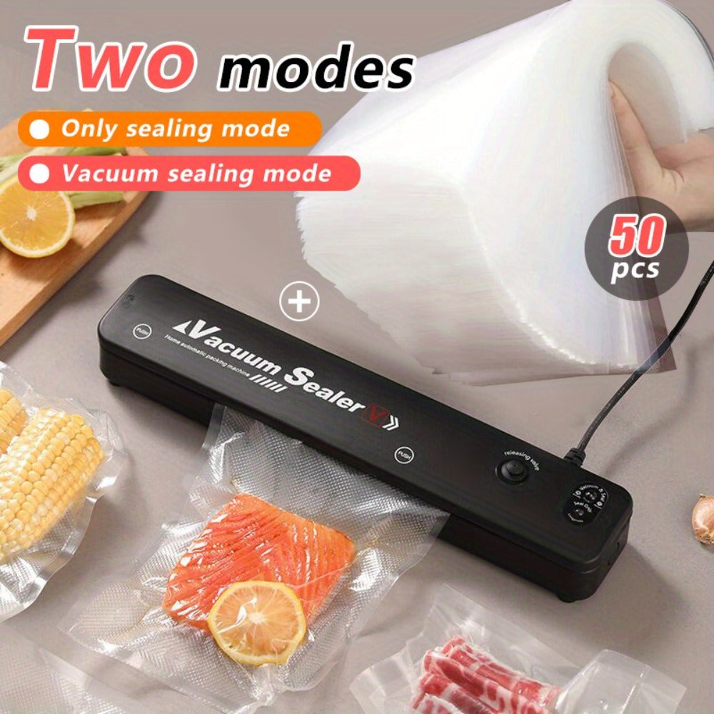 Food Vacuum Sealer Machine 1850W, Vacuum Sealer with 50 Vacuum Bags for Entryways, Bedrooms and Living Spaces
