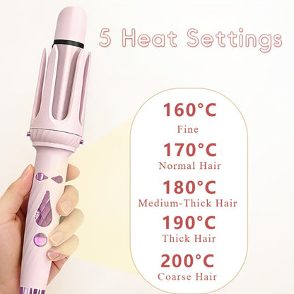5-in-1 Hair Styler Set with Interchangeable Curling Wand & Straightening Brush - Multi Barrel Curling Iron Kit for Waves