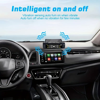 TPMS Tire Pressure Monitor Solar & USB Powered – Real-Time LCD Display, 6-Mode Auto Alarm, Windshield Mount, Day & Night Readable