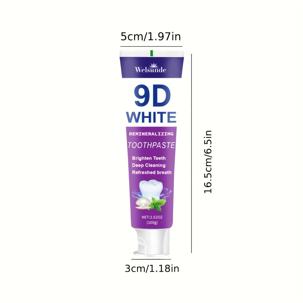 Two-Pack 100g Purple Mint Toothpaste with Hydroxyapatite and Niacinamide Listed on Ingredient Panel
