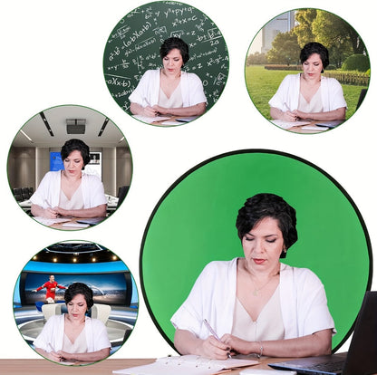 Folding Green Screen Background Frame Studio Kit | Portable Collapsible Backdrop for Live Streaming, Photography, Gaming, Video Calls