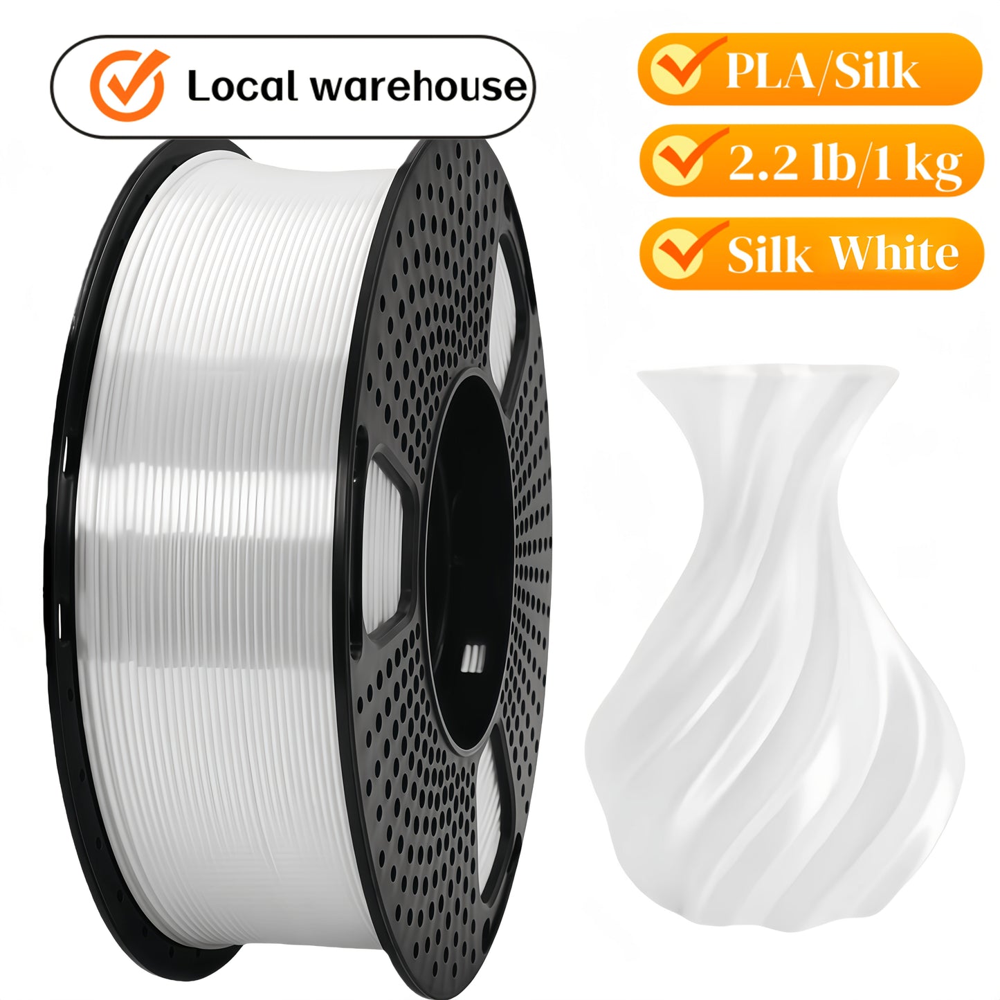 3D Printer Filament Airok Silk PLA 1.75mm 1kg Spool with Ten Glossy Solid, Dual-Color and Rainbow Options