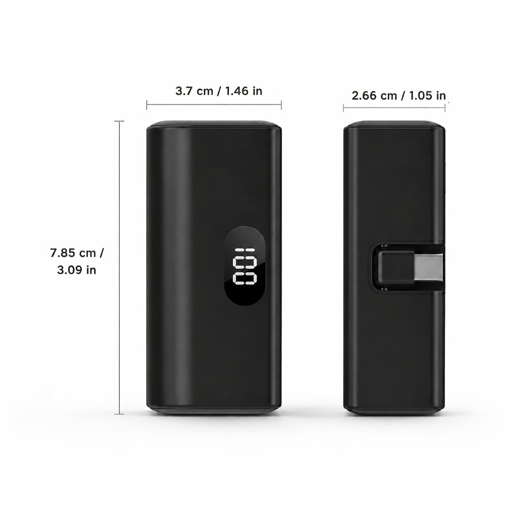 Power Bank 5000mAh Mini with Foldable USB-C Plug, 10W Listed Charging and Digital Display Pack