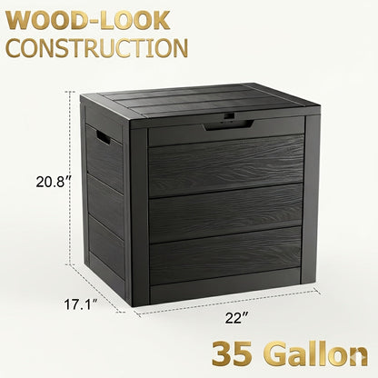 Deck Box Flip Top Resin Secure Lid | Patio Pool Backyard Cushion Garden