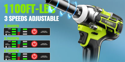 Cordless Impact Wrench Brushless Motor 3-in-1 High Torque, Rechargeable Battery, Design, Variable Speed