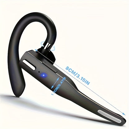 Single Ear Bluetooth Business Earbud with Microphone Call Time 15-Day Standby Rotating for Bedside Audio, Alarms and Room Entertainment