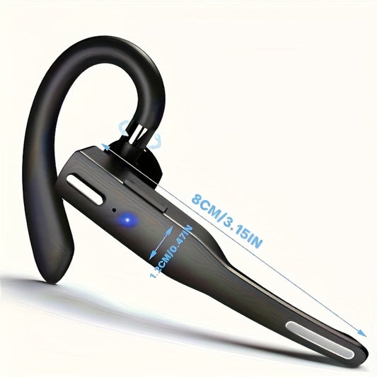 Single Ear Bluetooth Business Earbud with Microphone Call Time 15-Day Standby Rotating for Bedside Audio, Alarms and Room Entertainment