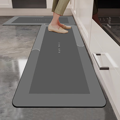 Kitchen Mat Set 2 Piece Anti-Slip Water Absorbent Thickened Diatom Mud Floor Mats for Kitchen Bathroom Entryway
