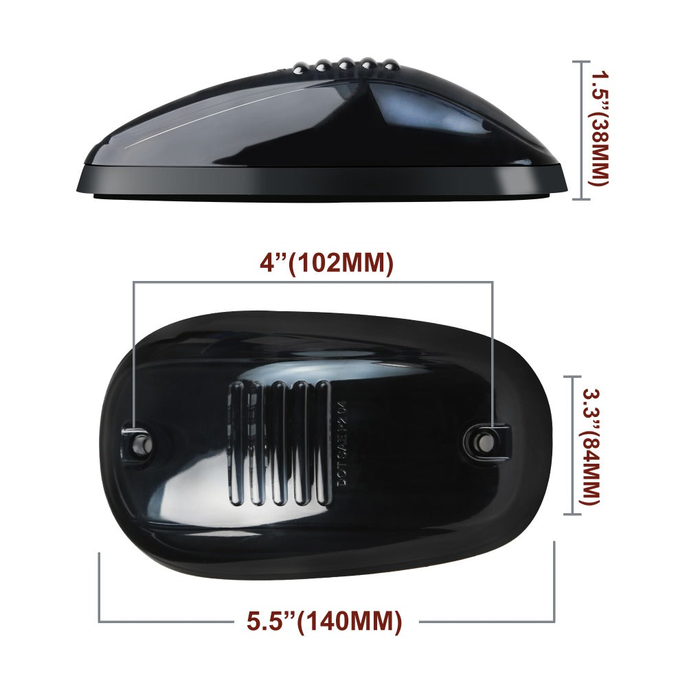 5pcs LED Cab Roof Marker Lights 16/24 LED 12V Super Bright UV-Resistant ABS Lens with Wiring Harness Kit for 2003-2018 Pickup Trucks 1500