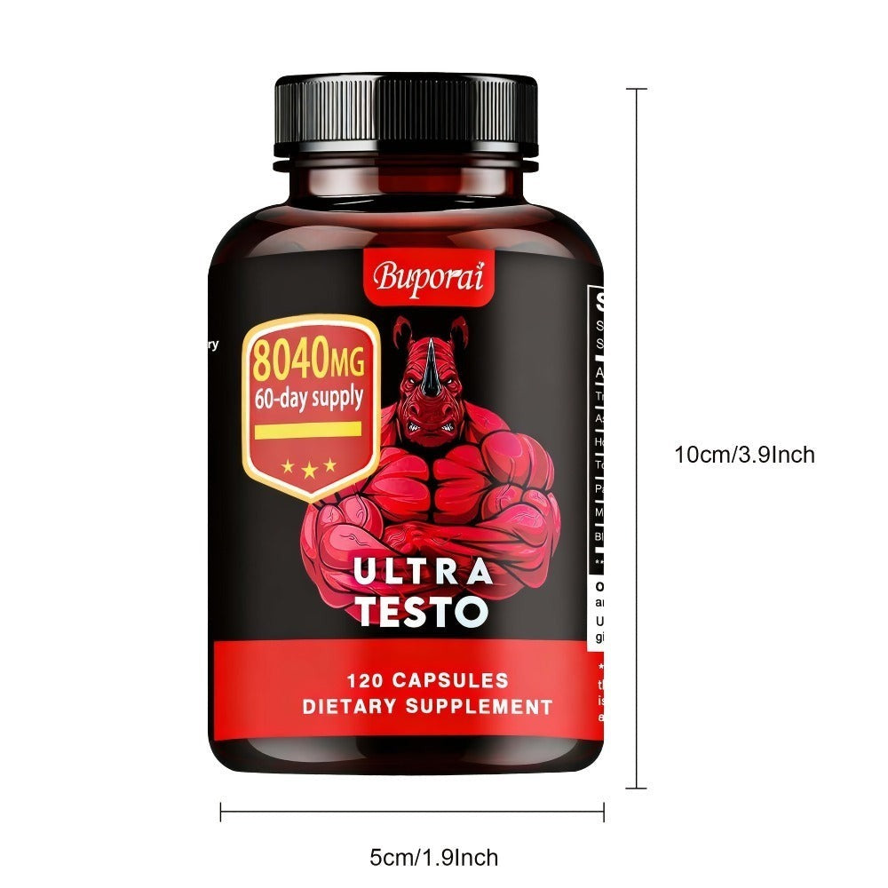 Ashwagandha Tongkat Ali Supplement for Men with Maca Root, Ultra Testo Triple Adaptogen Formula for Testosterone Support