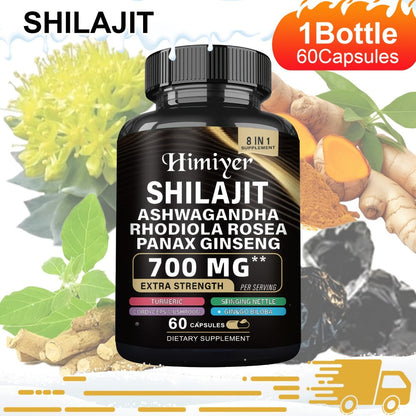 Sea Moss 7000mg & Shilajit Supplement Bundle, Black Seed Oil 4000mg, Ashwagandha 2000mg, Panax Ginseng 1500mg