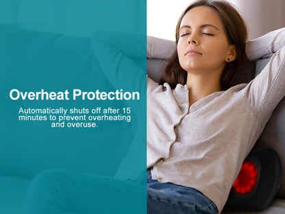 Neck & Back Massager Pillow with Heat, Wireless 3D Kneading Acupressure Electric Massage Pillow for Lumbar