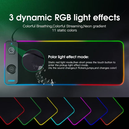 3-in-1 Wireless Charging Mouse Pad RGB, 15W Qi Charger for Phone, Watch & Mouse, 10 LED Modes, Magnetic Rechargeable Mouse Included