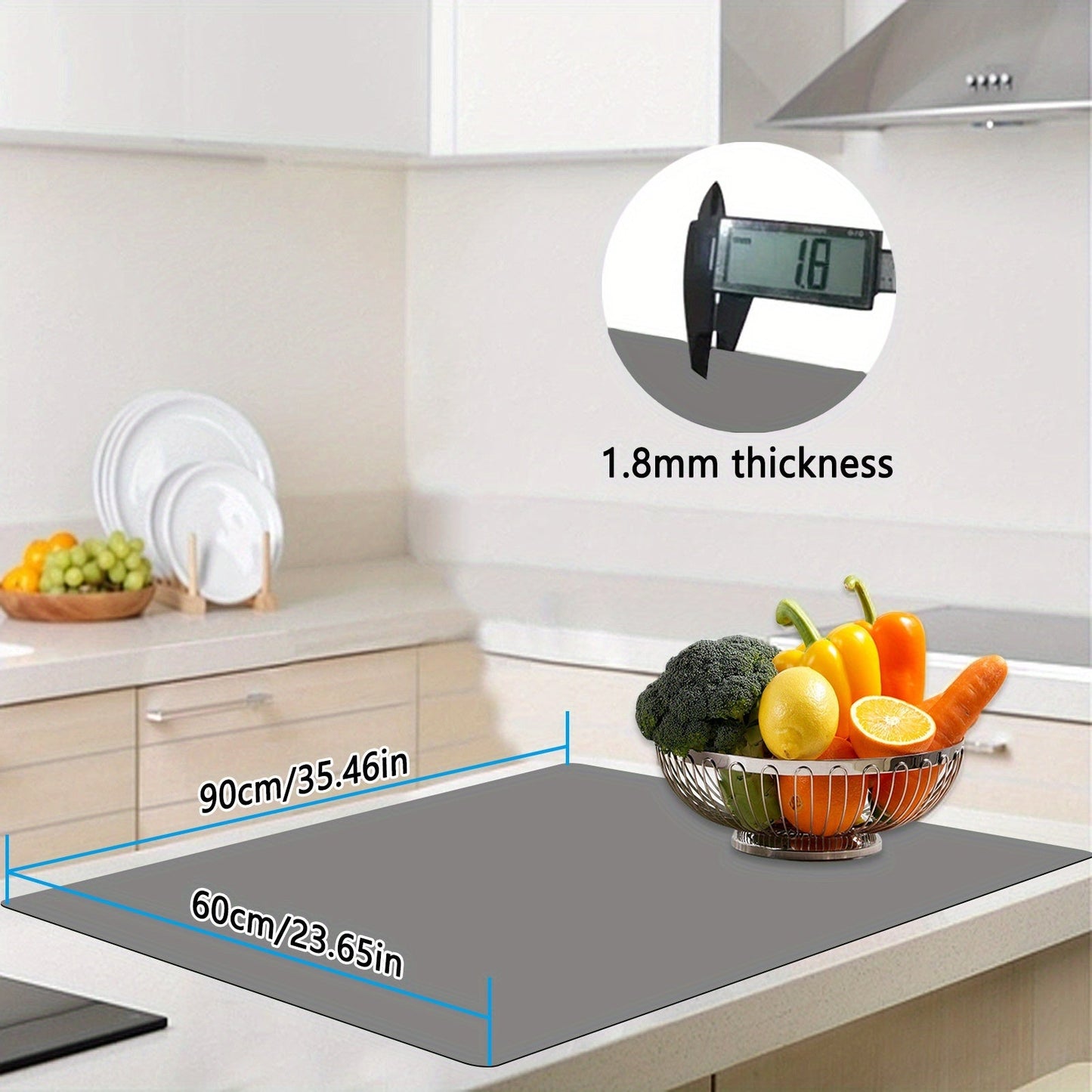 Extra Large Silicone Mat for Kitchen Counter, Heat Resistant Countertop Protector, Nonstick Craft Mat & Placemat