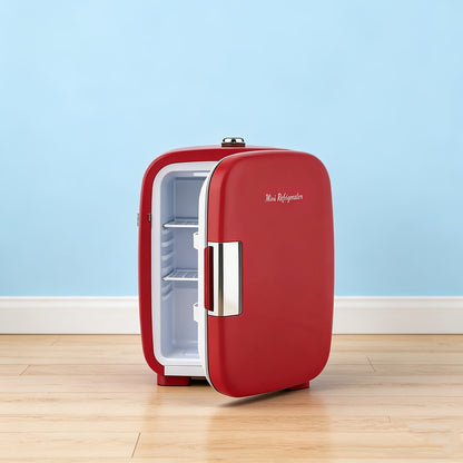 Mini Car Refrigerator, 4 Liter Compact Cooler & Warmer with 120V AC & 12V DC, Portable Mini Fridge for Car