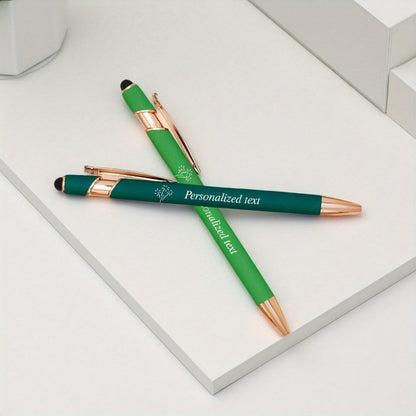 Personalized Metal Ballpoint Pens 10pcs Custom Engraved with Name or Logo - Smooth Black Ink