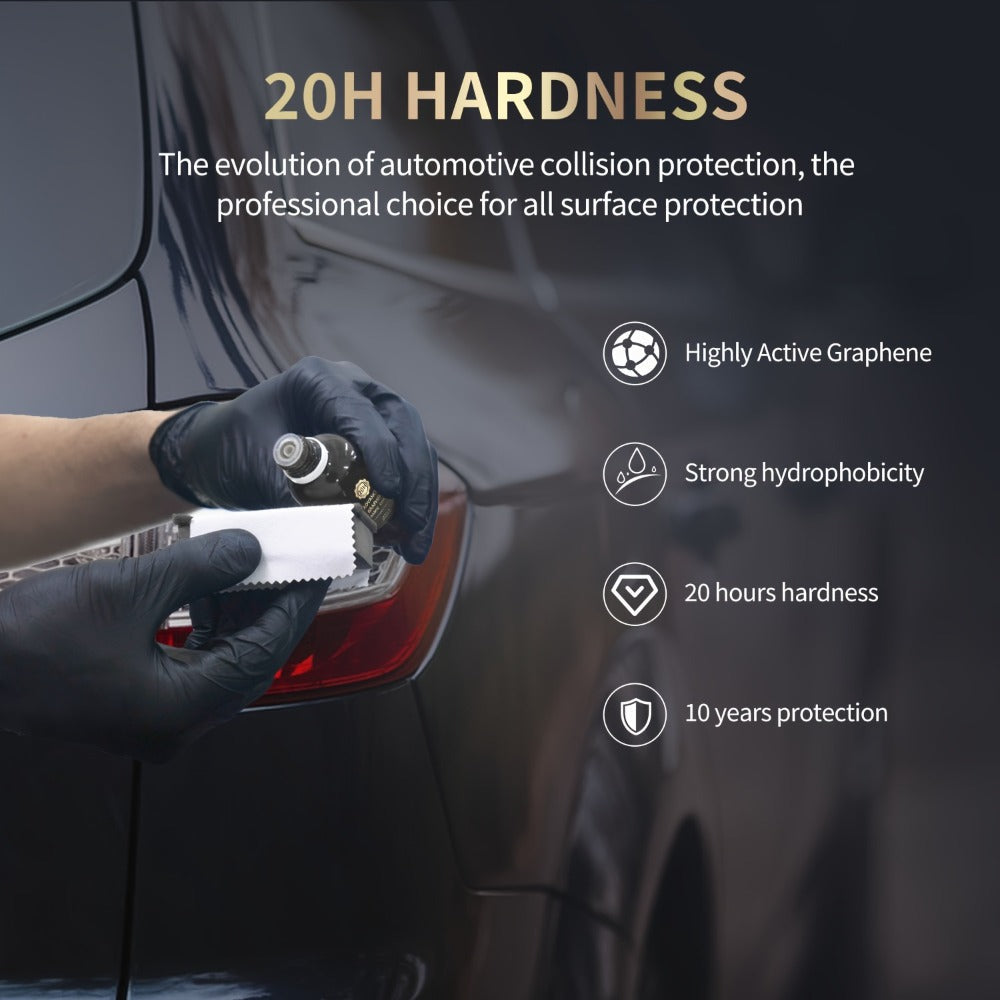 Graphene Ceramic Coating Kit 70ml – 20H Ultra High Gloss Car Paint Protection, 10+ Year Long-Lasting Shield