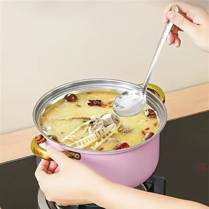 304 Stainless Steel Cookware Set with Golden Handles, 1/10/15pcs Deep Thick Soup Pot & Pan Set for Induction & Gas Stoves