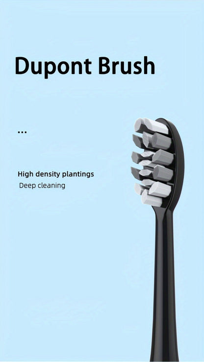 Sonic Electric Toothbrush IPX8 Waterproof USB Rechargeable with 5 Replacement Brush Heads, Smart Timer, Metal Shaft
