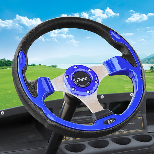 Golf Cart Steering Wheel 12.5 Inch Universal Fit – Compatible with Club Car DS Precedent Tempo, EZGO RXV TXT