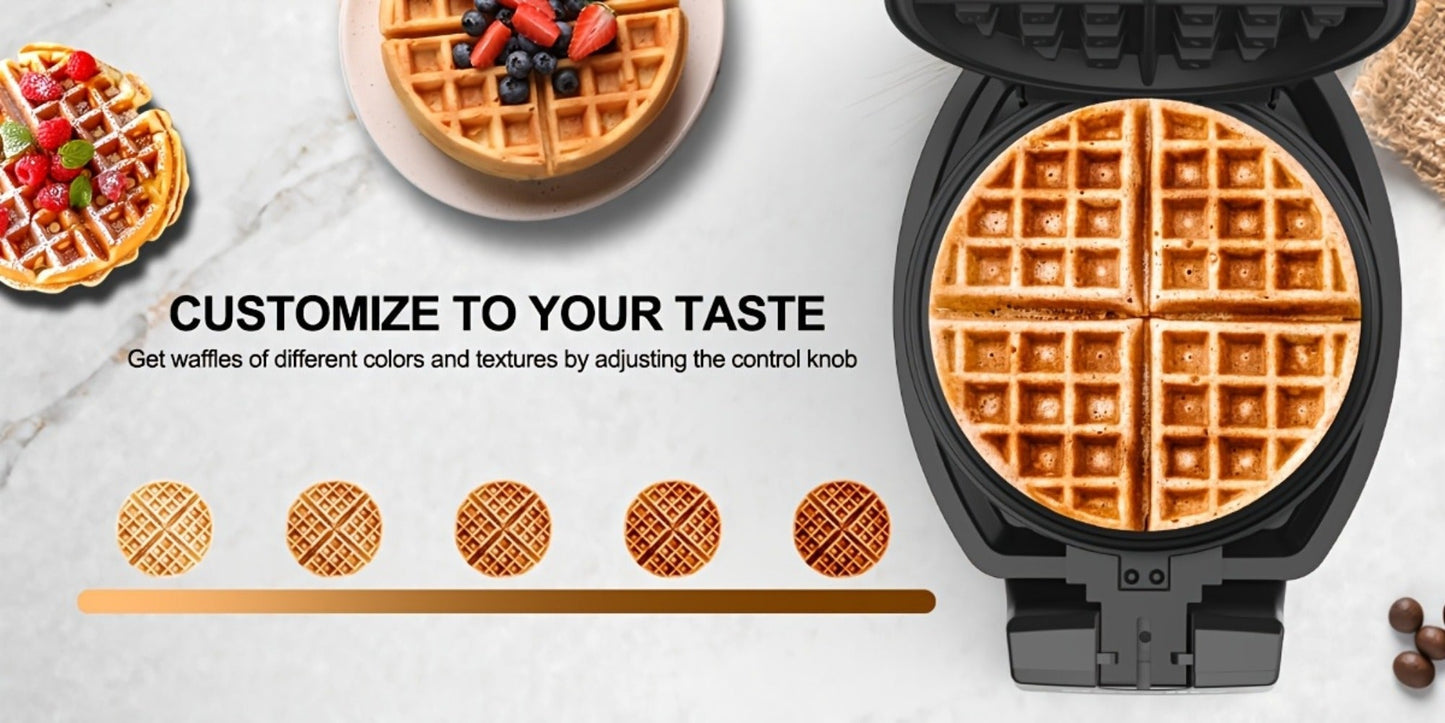 Belgian Waffle Maker 180° Rotating Flip Waffle Iron, Non-Stick Plates, Adjustable Browning Control, Removable Drip Tray, Cool Touch Handle