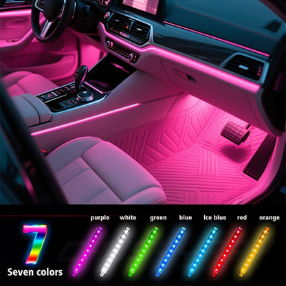 Four-Piece 5V USB RGB Car Footwell LED Light Kit for Under-Seat and Interior Accent Installation