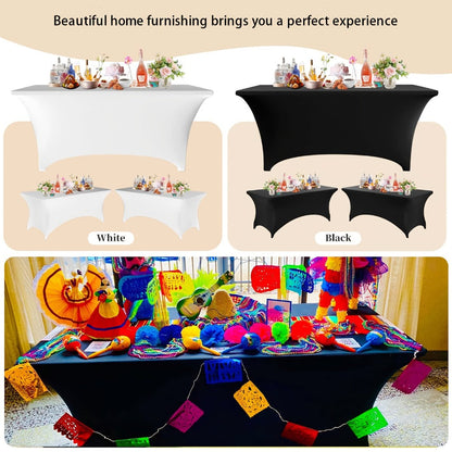 Spandex Tablecloth for 6 ft Rectangle Tables, Elastic Fitted Table Cover for Events, Parties, Weddings & Banquets