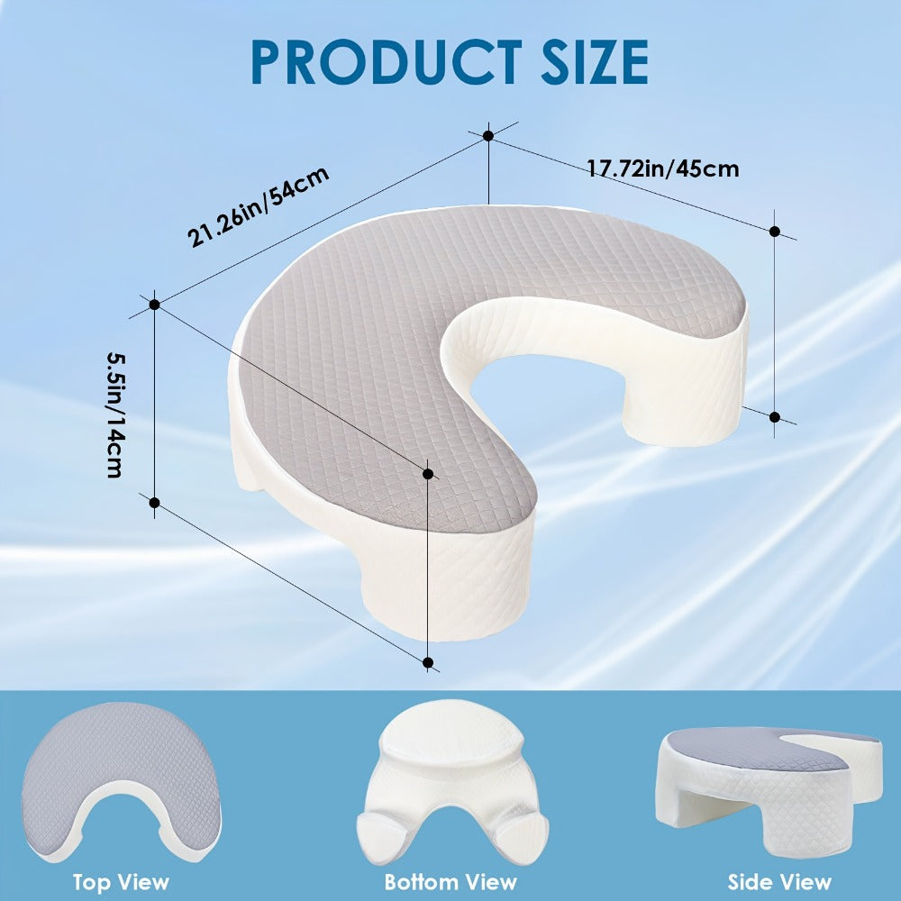 Cervical Pillow C-Shaped Neck Support Side Back Sleepers for Entryways, Bedrooms and Living Spaces