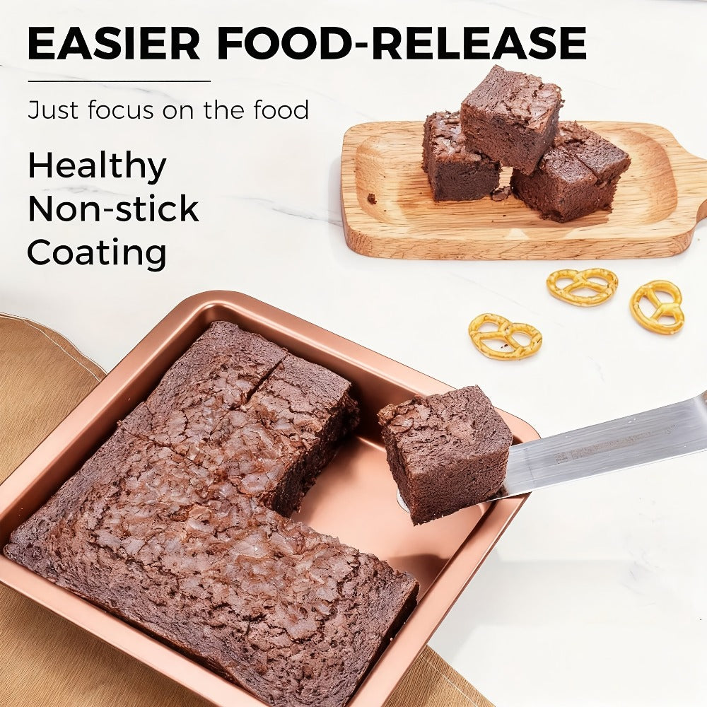 Nonstick Bakeware Pan Set, 8-Piece Carbon Steel Oven Baking Set with Cookie Sheet, 2 Round Cake Pans