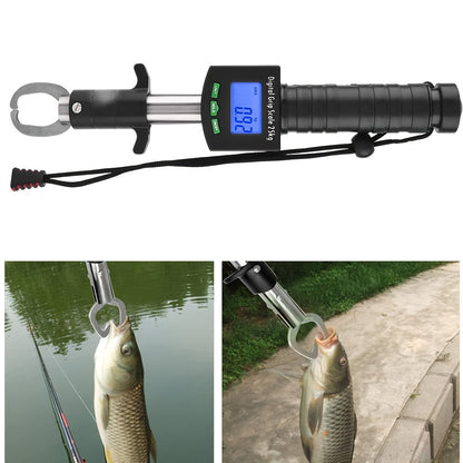 Digital Fishing Scale 25kg/55lb with Tape Measure – Portable Electronic Fish Weight Scale with LCD Display