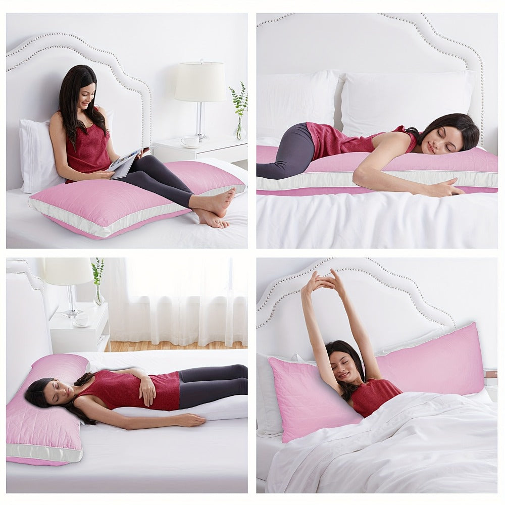 Body Pillow for Adults Full Body Pillow Firm Long Sleeping Pillow for Back Stomach Side Sleeper Bed Pillow Support Pregnancy Pillow Grey