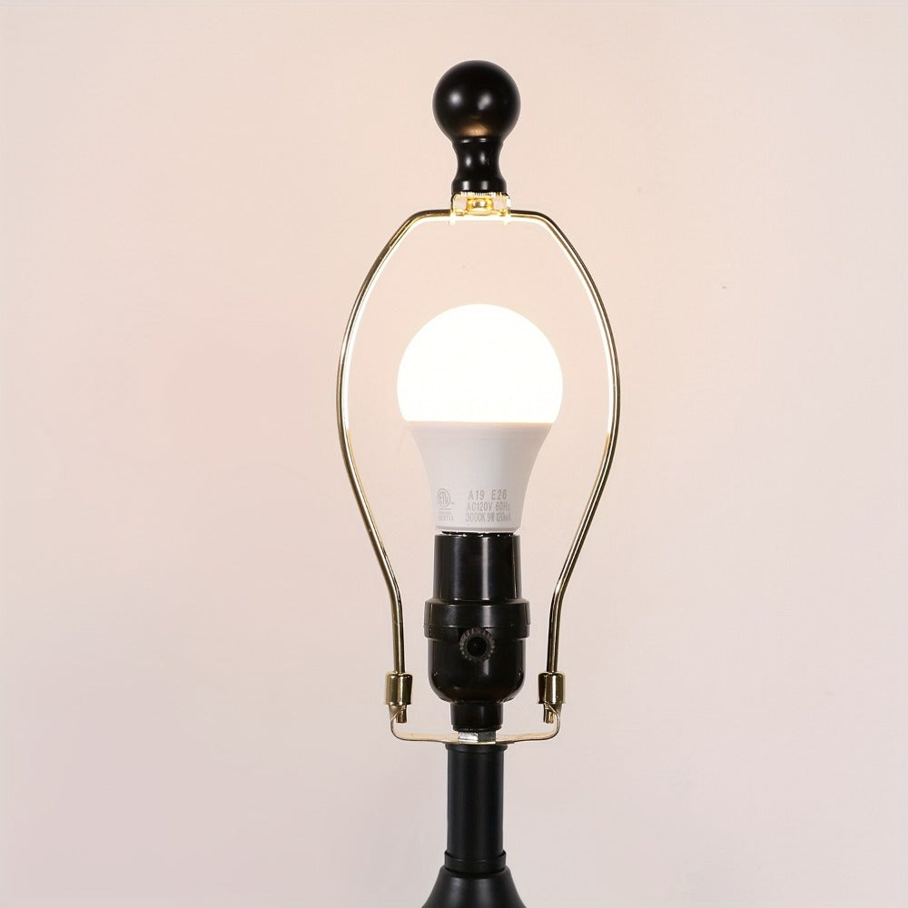 Farmhouse Table Lamps Set of 2 with 4 LED Bulbs for Entryways, Bedrooms and Living Spaces, with Listed Configuration
