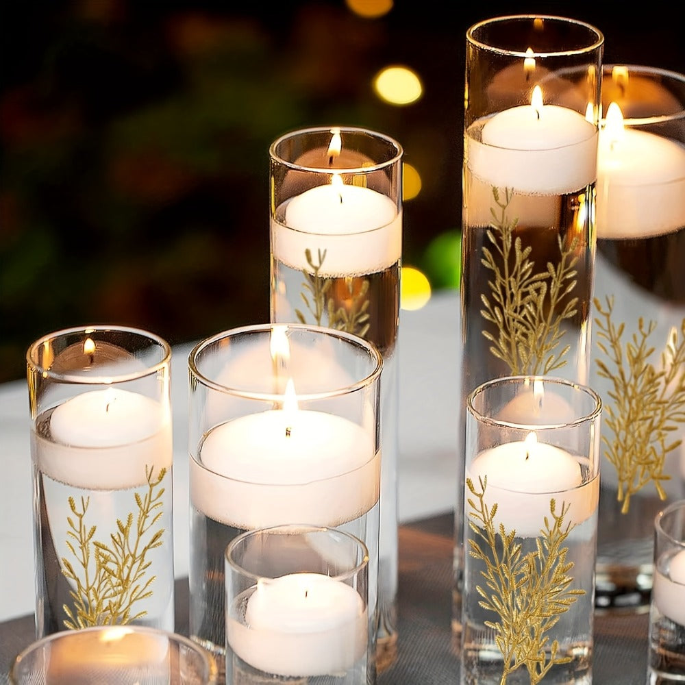 24-Piece White Floating Candle Set with 3-Inch Checkout Label and Pictured 3.05 cm Candle Height