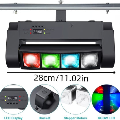 Spider Beam Moving Head Stage Light 8x3W RGBW LED DJ Disco Light Sound Activated DMX-512 for Entryways, Bedrooms and Living Spaces