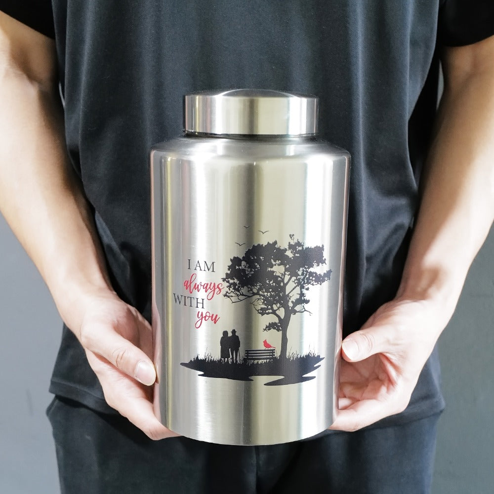 Cremation Urns for Human Ashes Large, Stainless Steel Memorial Urn Holds, Decorative Butterfly Cardinal Fairy Design