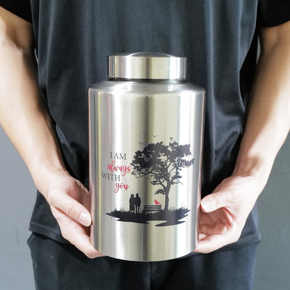 Cremation Urns for Human Ashes Large, Stainless Steel Memorial Urn Holds, Decorative Butterfly Cardinal Fairy Design