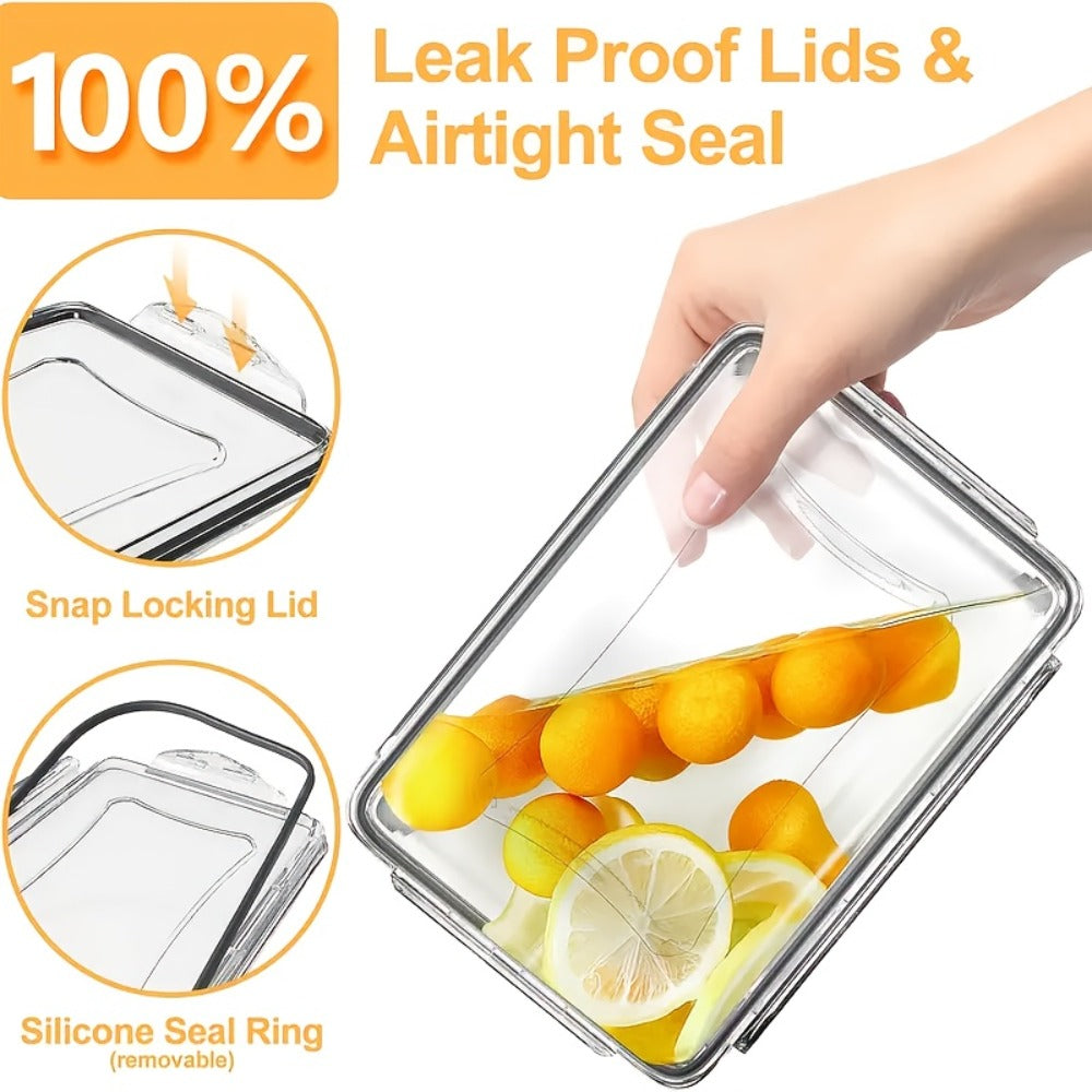 Food Storage Containers with Lids, 10- or 40-Piece PP Set with Easy-Snap Lids, Labels and Markers in Two Colors